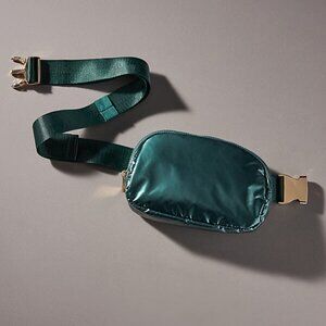 Anthropologie NWT New green metallic puffer belt bag fanny pack purse with tags